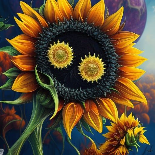 A smiling evil sunflower