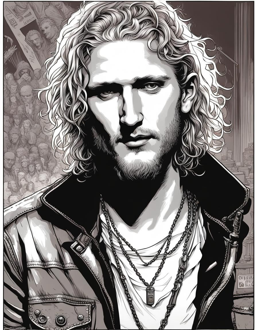 Layne Staley Portrait in Comic Book Art Style