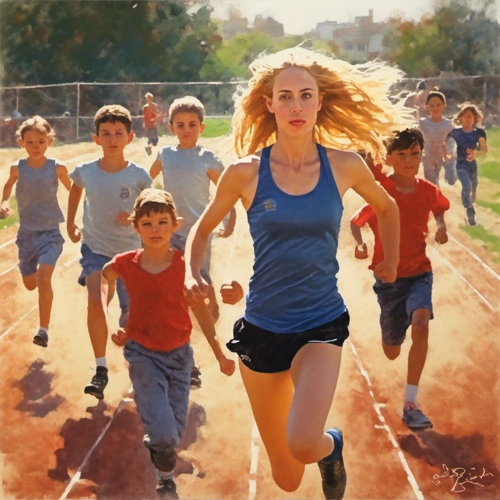 Portrait of Running Coach Siobhan With Children
