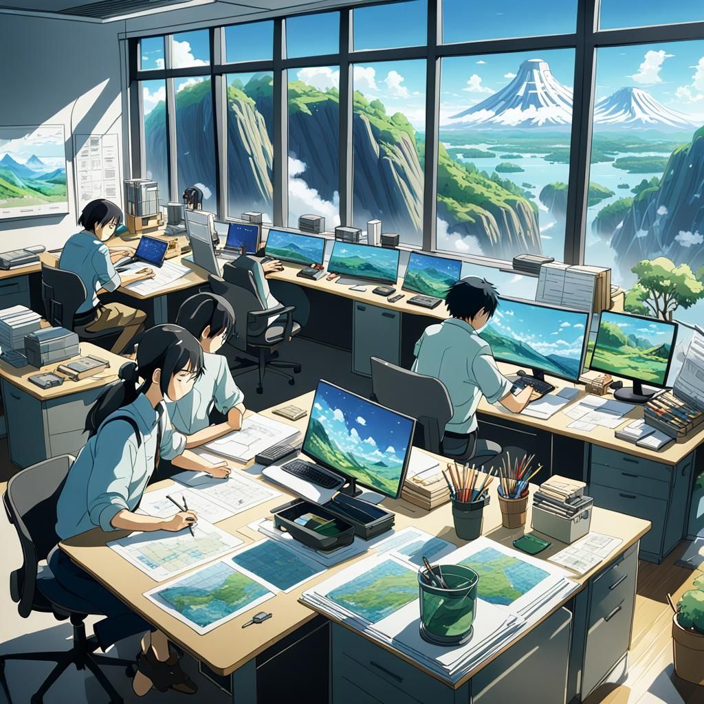Geologists at Work: Studio Ghibli Anime Style