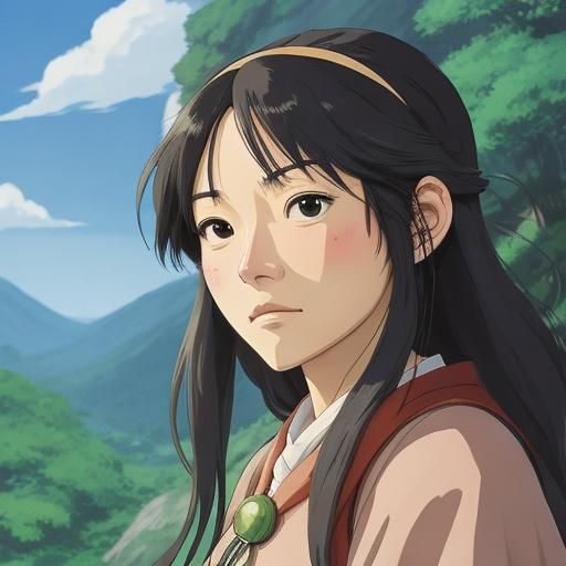Studio Ghibli Style Portrait of a Girl
