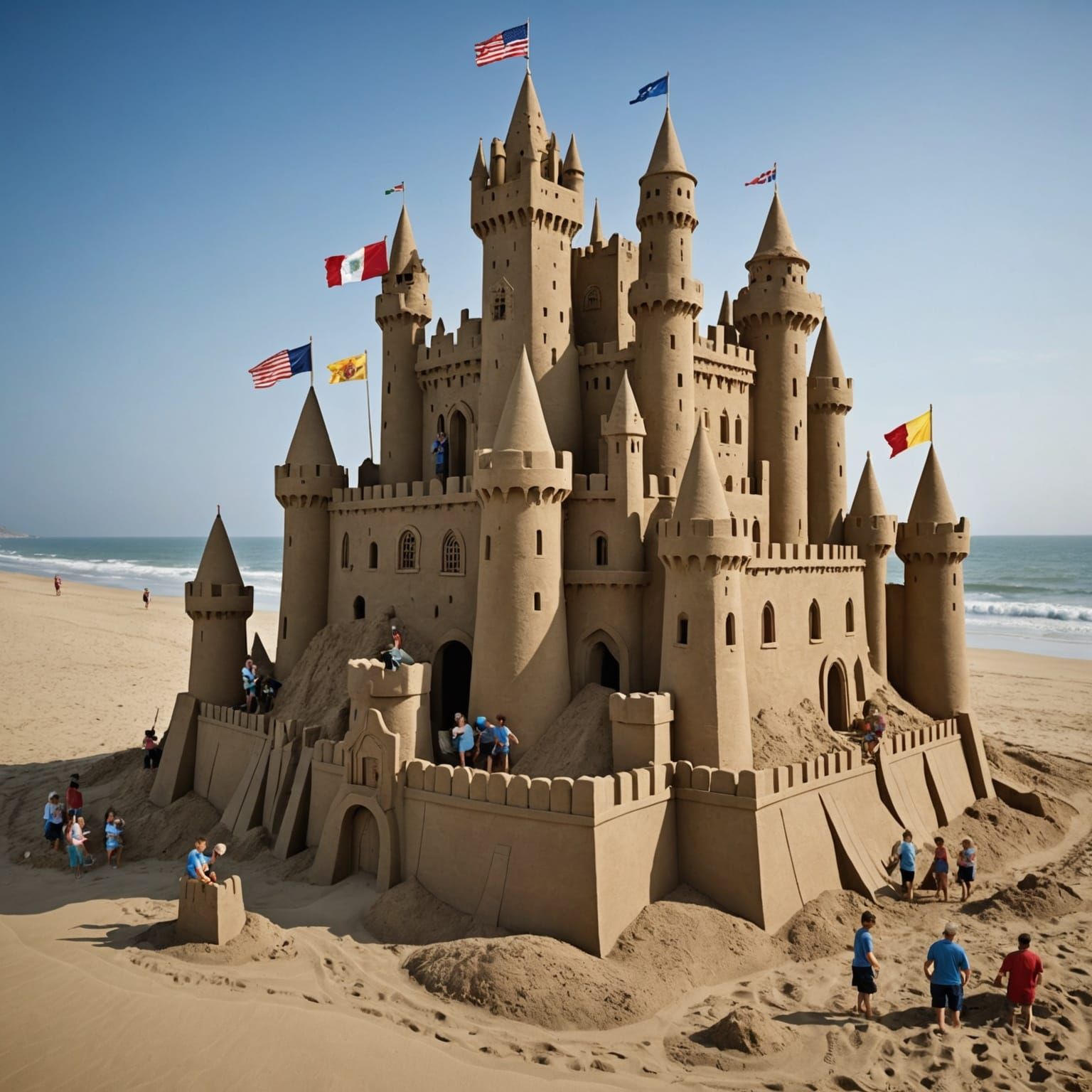 Elaborate Sandcastle Fit for a Beachside Kingdom