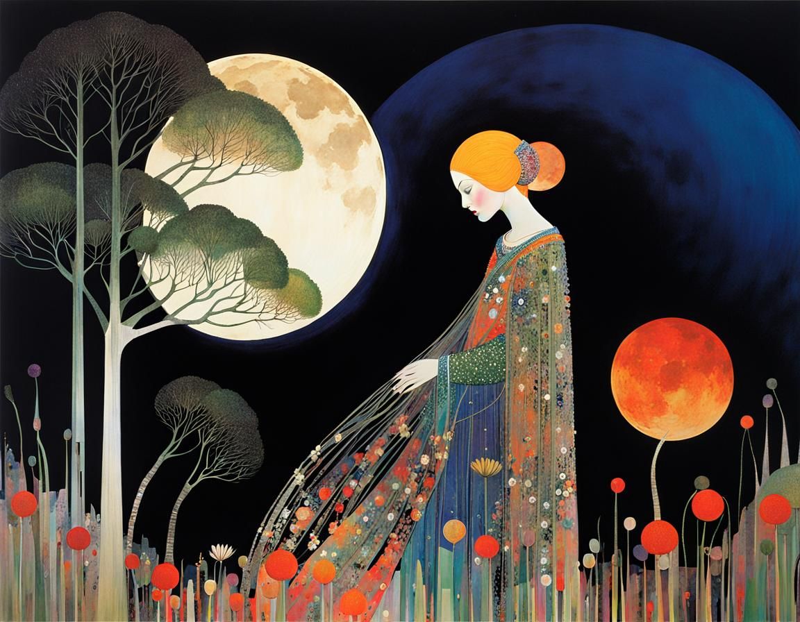 Nature Whispers in Moonlight with Iridescent Filigree