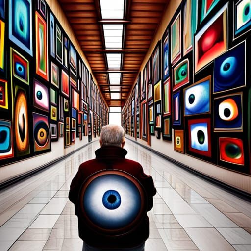Hallway of Giant Eyeball Paintings