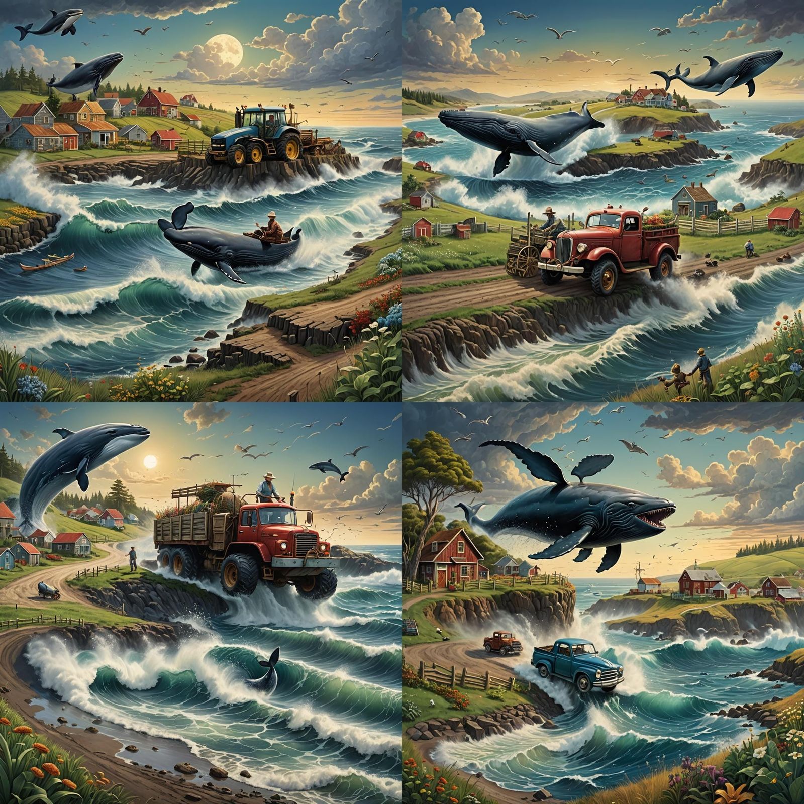 Whale Teaches Farming Secrets: Detailed Matte Painting