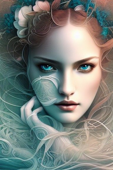 Ethereal Water Goddess Portrait by Anna Dittmann