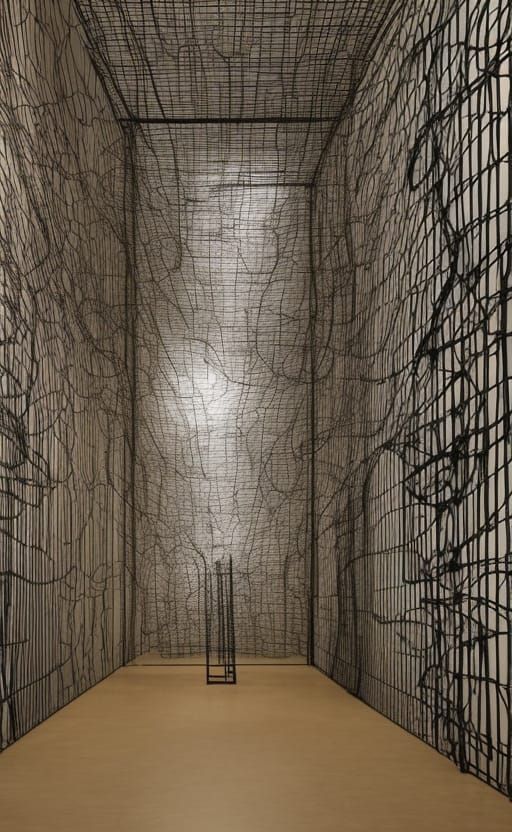 Barbed Wire Art Installation in Baroque Style