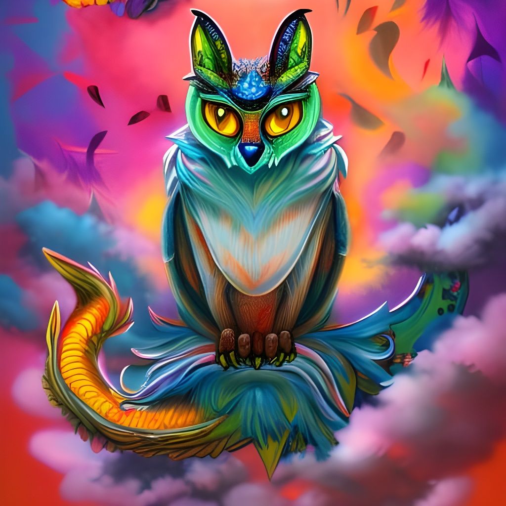 fox dragon treehouse lady owl mushroom cat