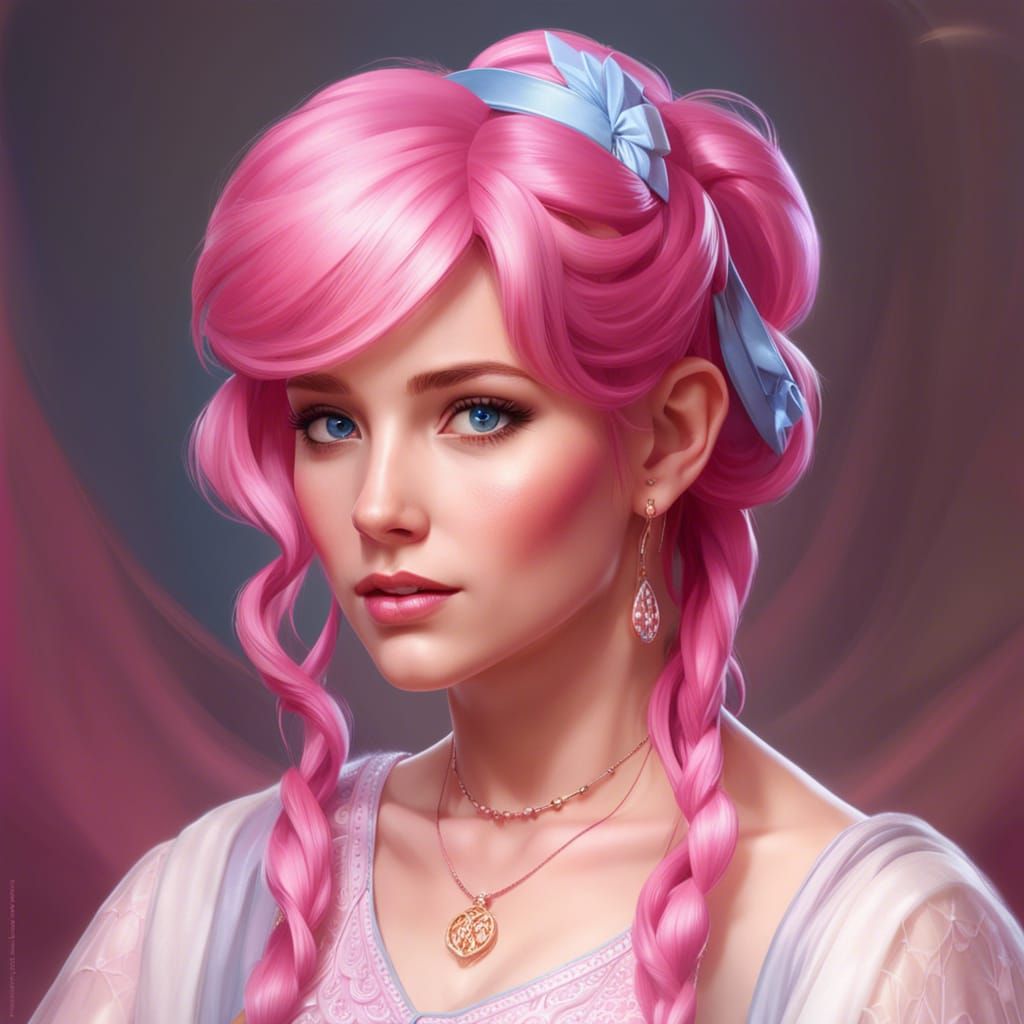 Princess with Pink Hair: Detailed Portrait in Unreal Engine