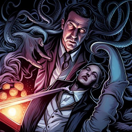 High Gothic Horror Cthulhu God in Comic Book Art
