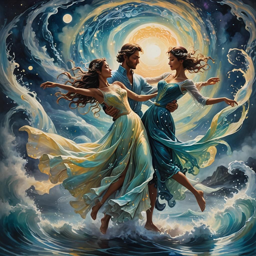 Ethereal Couple Dancing in Dreamscape