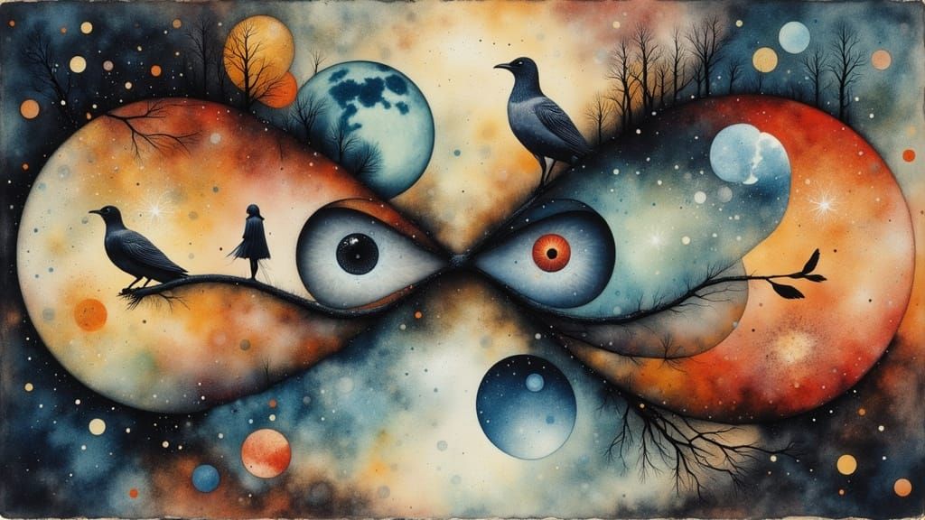 Surreal Philosophical Paradox: Dreamlike Optical Illusion