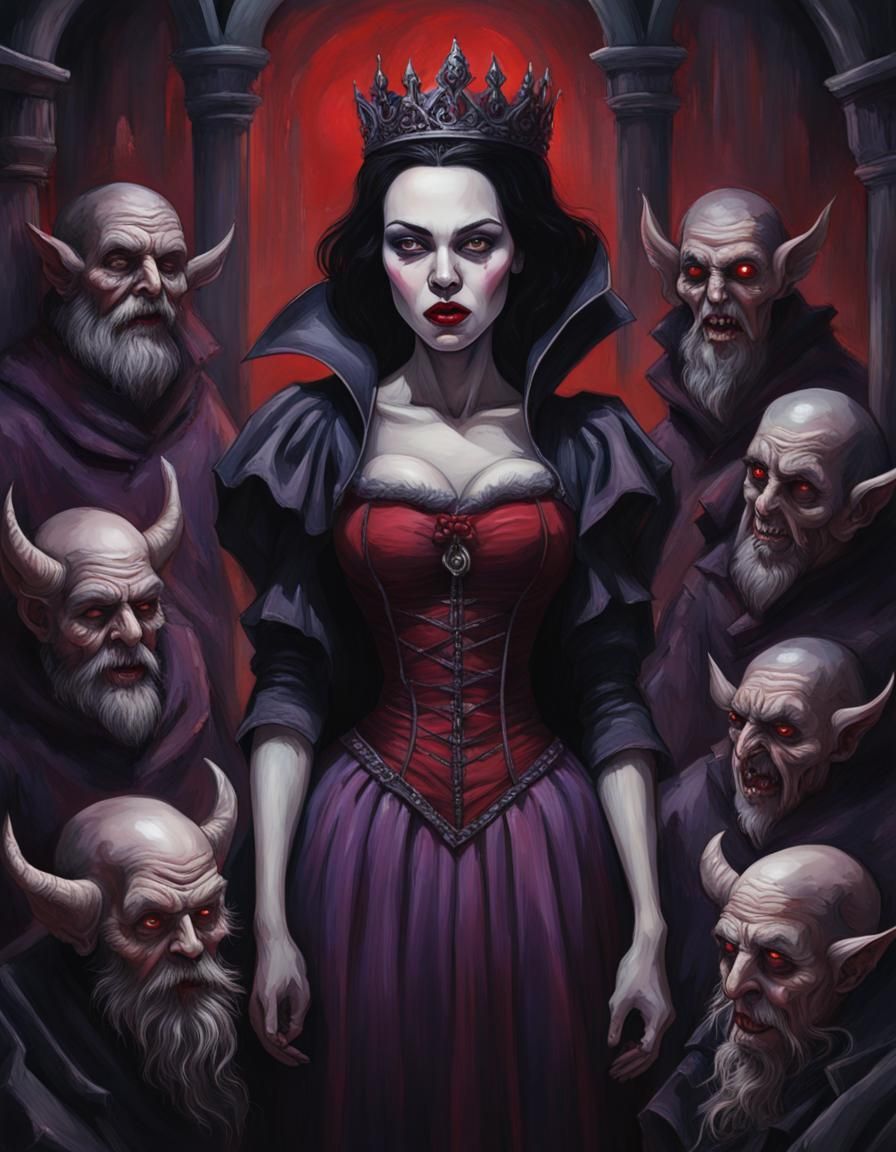 Snow White and Demonic Dwarves: Dark Fairytale Art