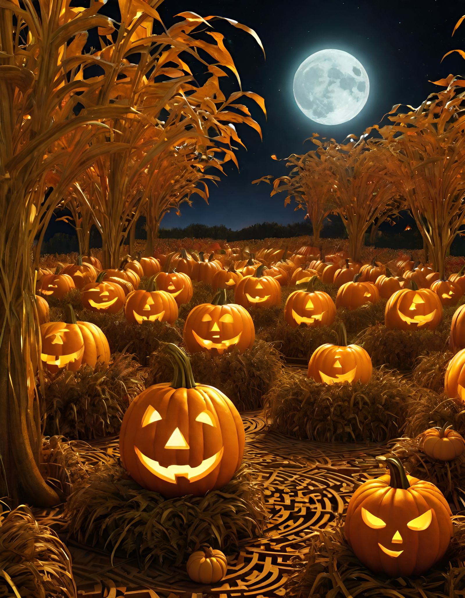 Magical Pumpkin Harvest Under Harvest Moon