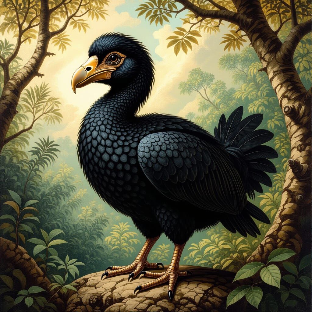 Detailed Dodo Bird in Gritty Photorealistic Style