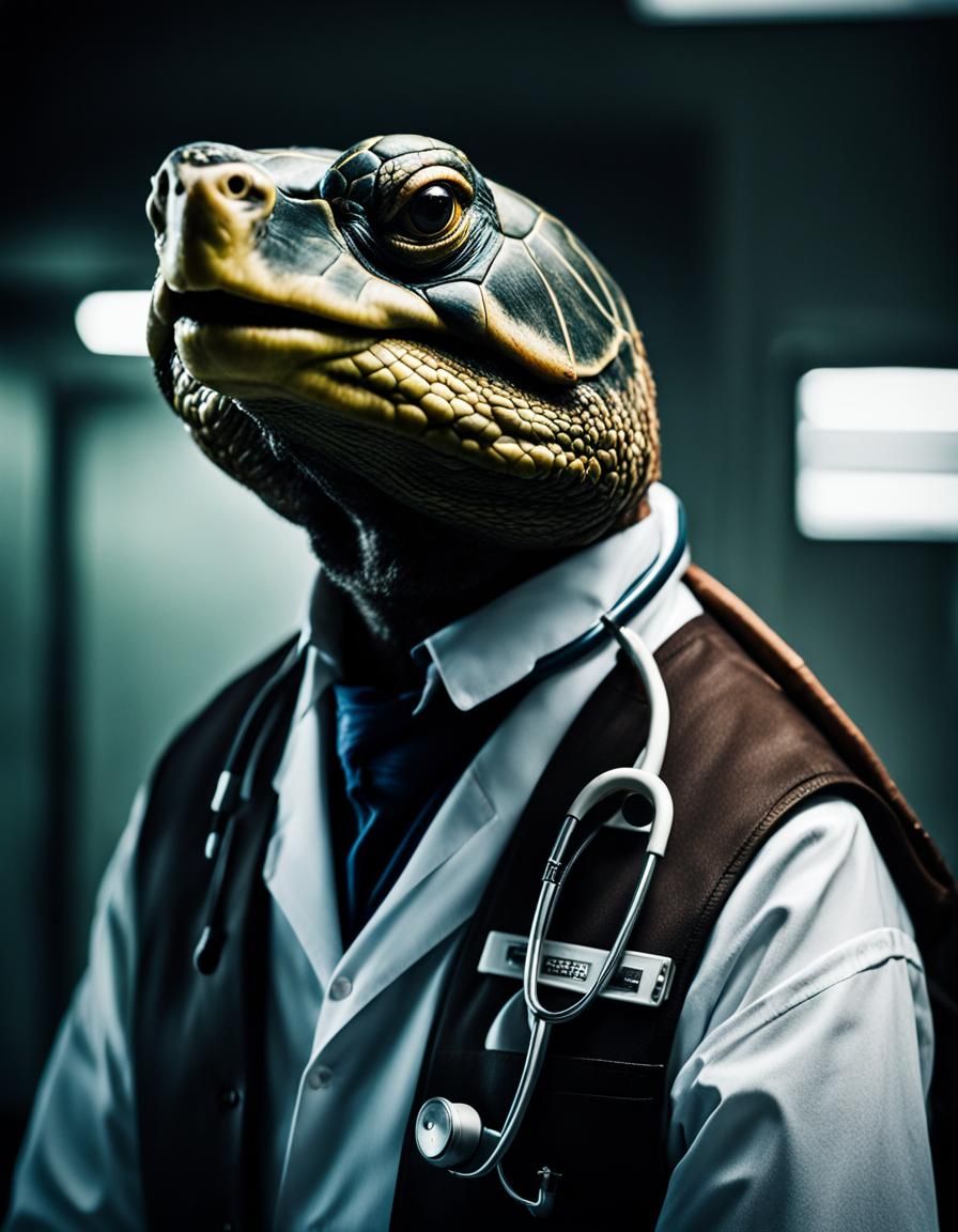 Handsome Turtle ER Doctor Portrait
