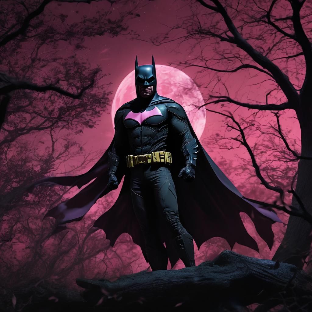 Valion, the couger  superhero batman soars through the wild ...