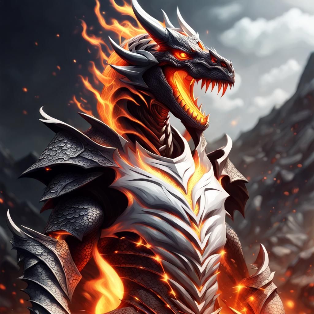 Dragon Knight and Venom Merge: Hyperrealistic Magma Fusion