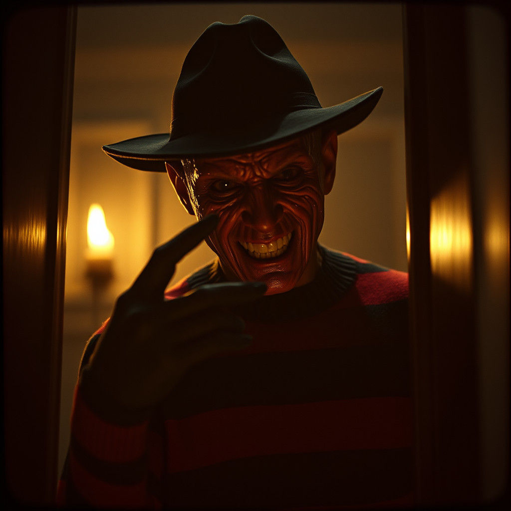 Freddy Krueger Emerges from Shadows in Cinematic Horror Styl...