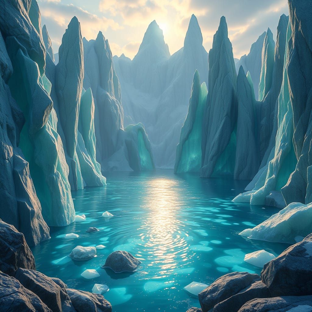 Ethereal Lagoon Illuminated by Ancient Magic