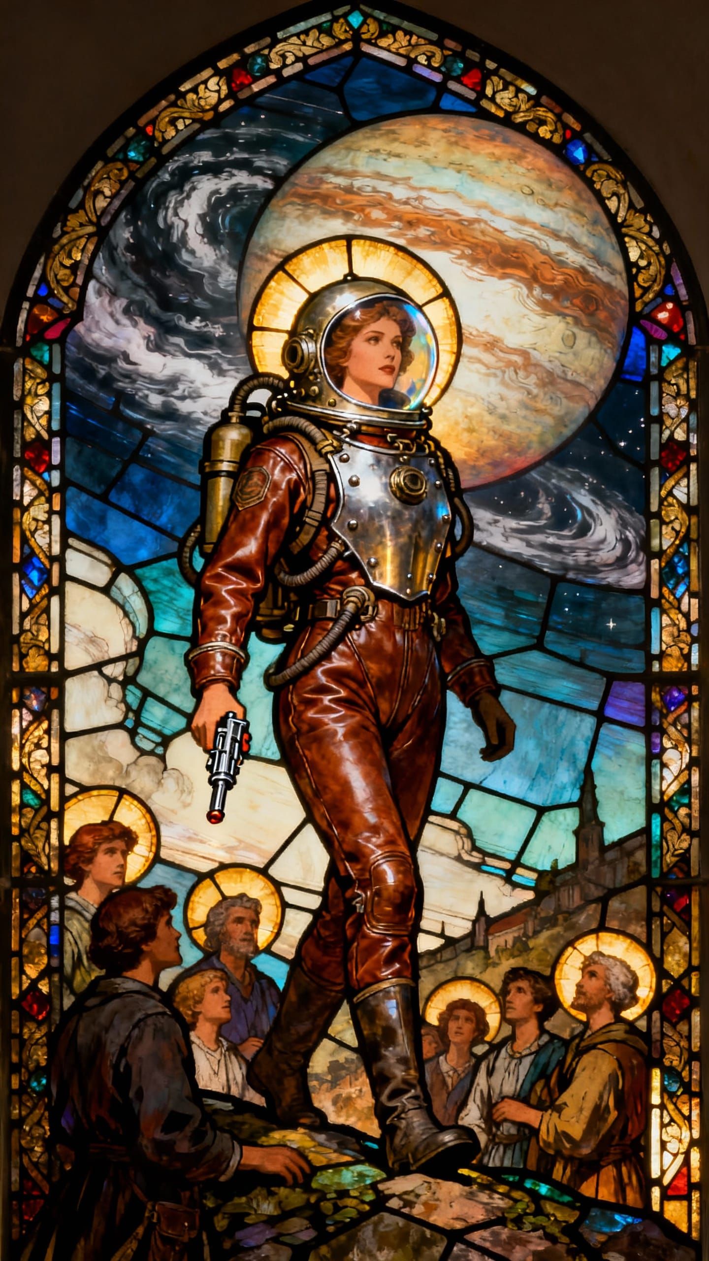 Space Pilot Princess Saint of Ganymede Stained Glass