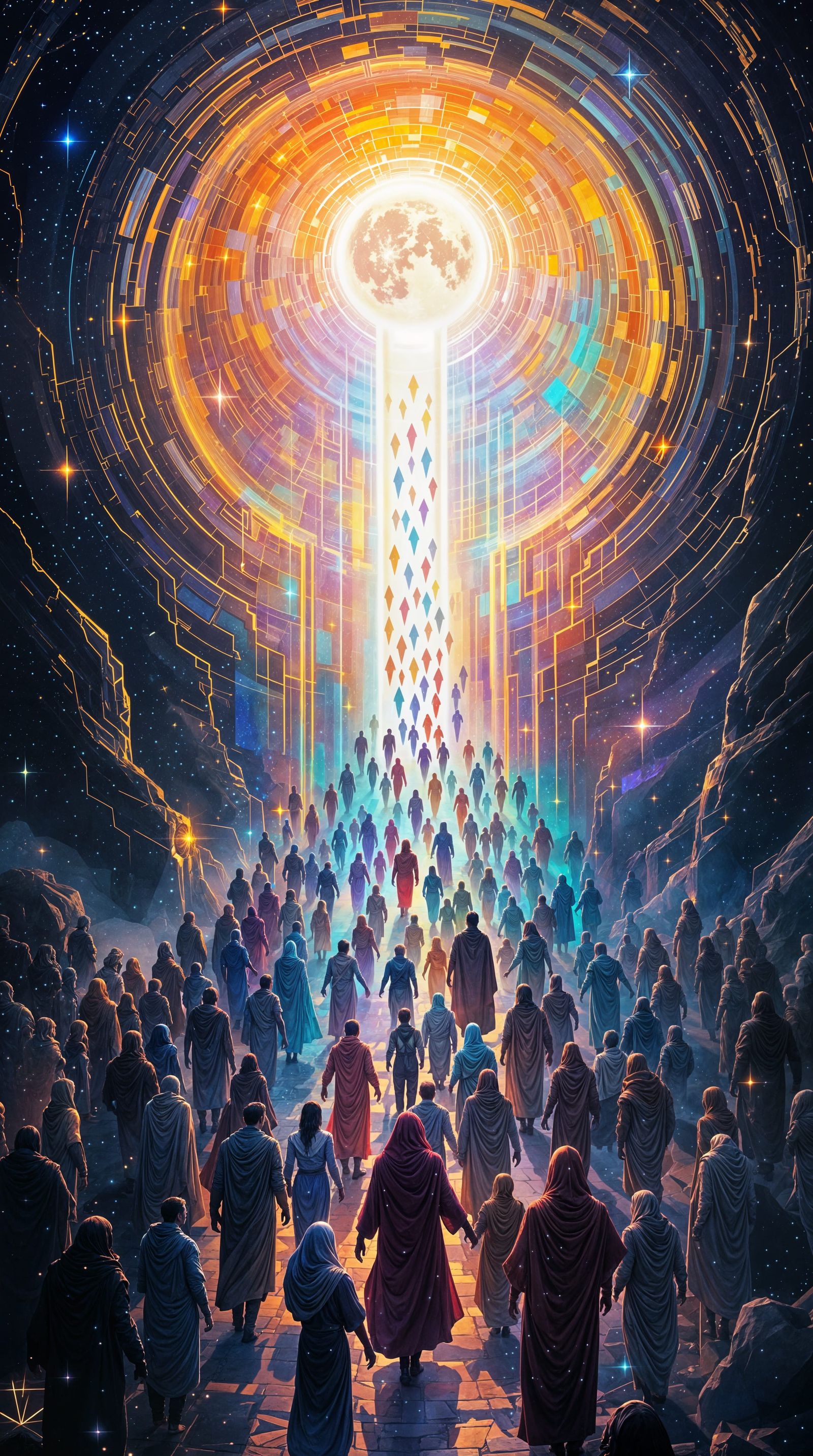 Cosmic Exodus: Ethereal Moongate and Celestial Departure