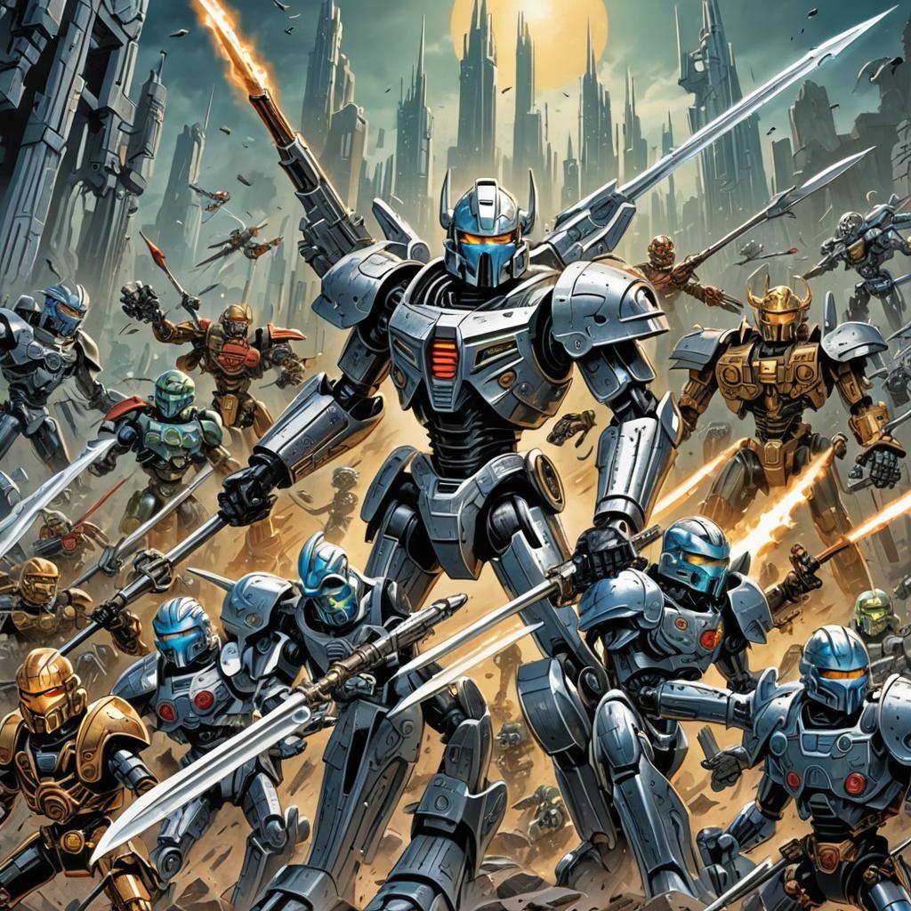 Bionicle Comic Book Cover: Silver Army Under Fire