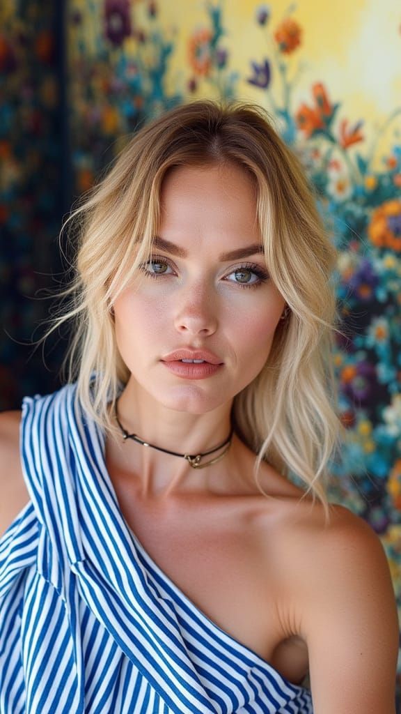 Elegant Woman Portrait in Hyperrealistic Digital Art