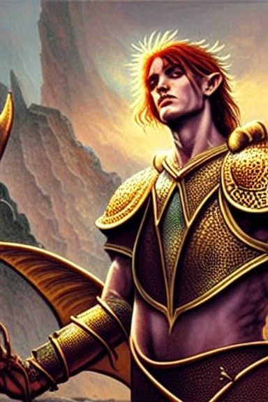 Half-Elf God Portrait in a Fantasy Art Style