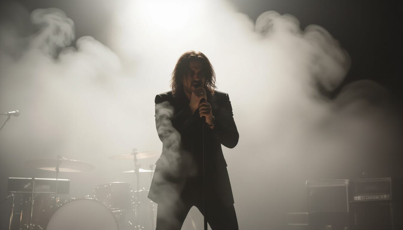 Dramatic Musician on Stage in Cinematic Lighting