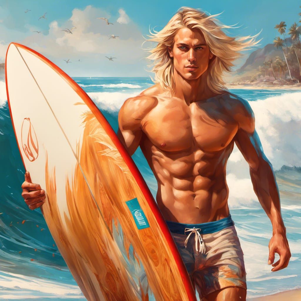 Beach Boy with Board