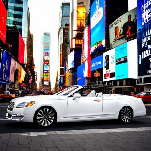 Glass Lincoln Town Car in Times Square