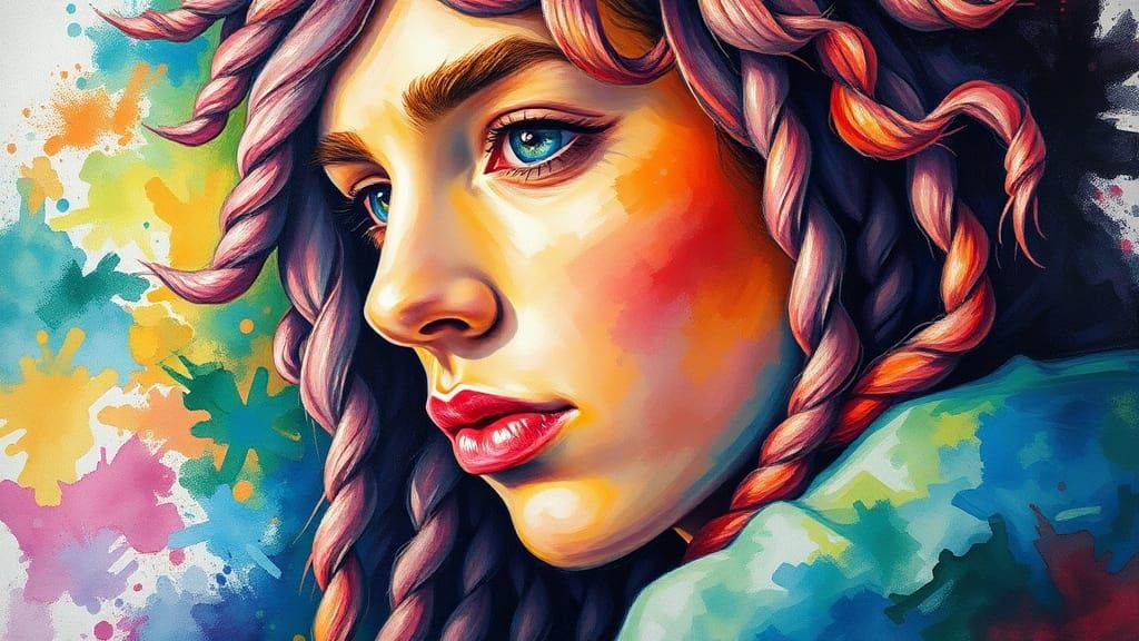 Impressionist Gouache Painting in Bright Saturated Colors