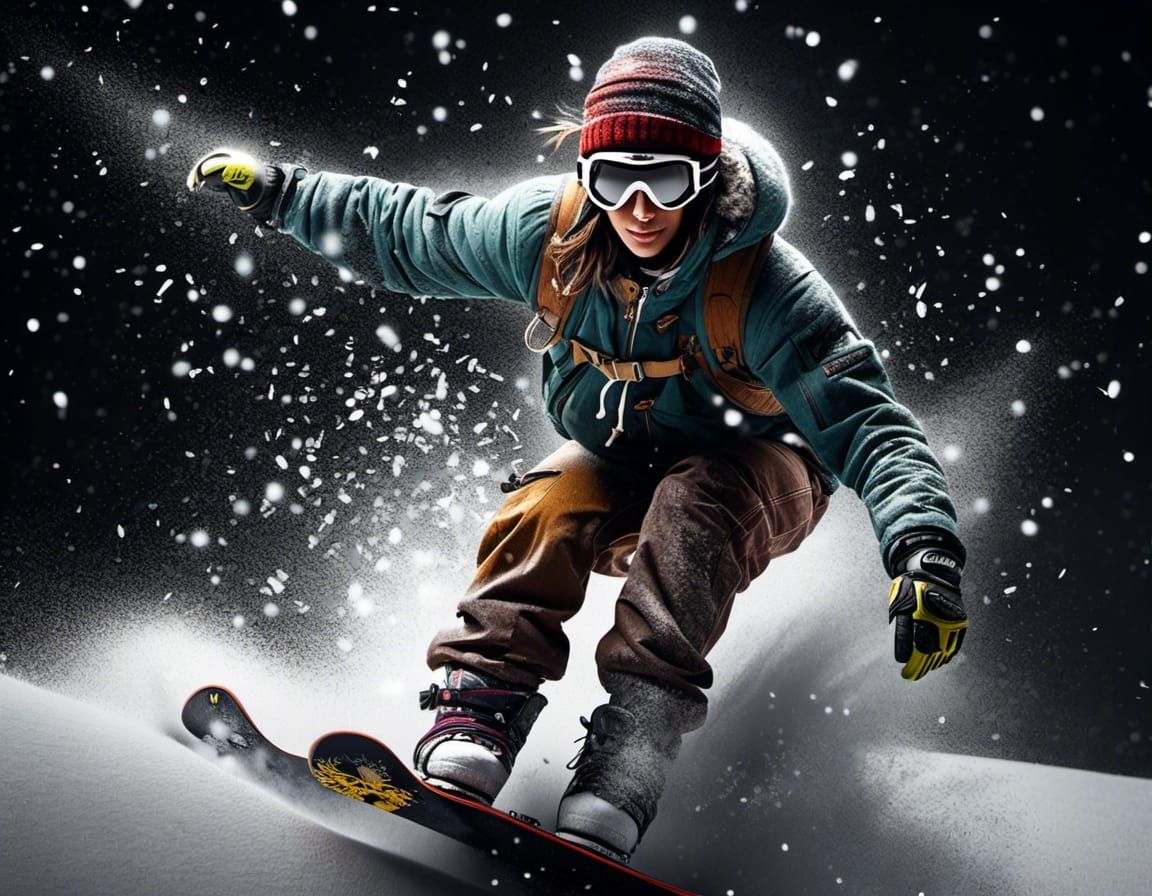 Hyperdetailed Snowboarder Portrait in Baroque Style