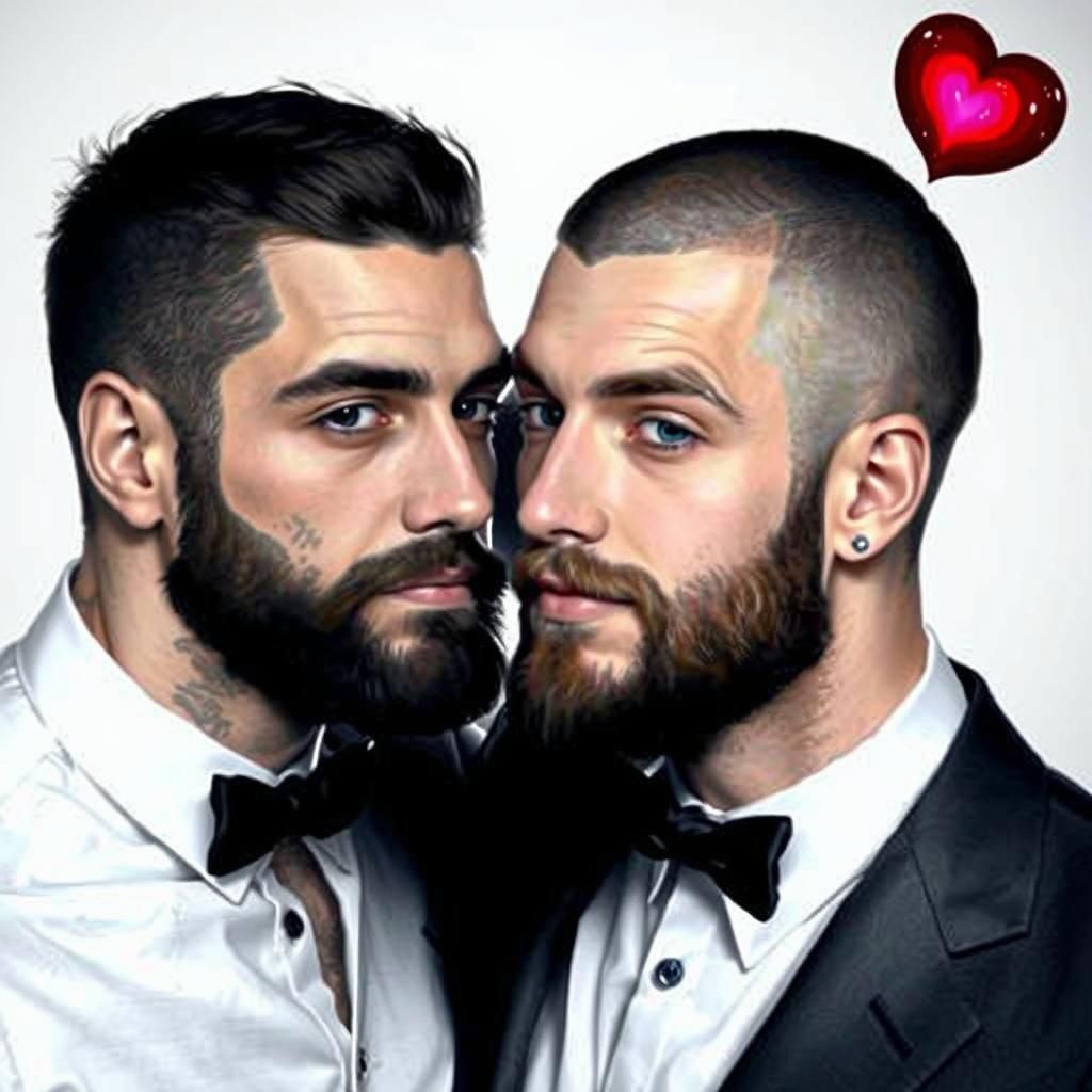 Handsome masculine men in love