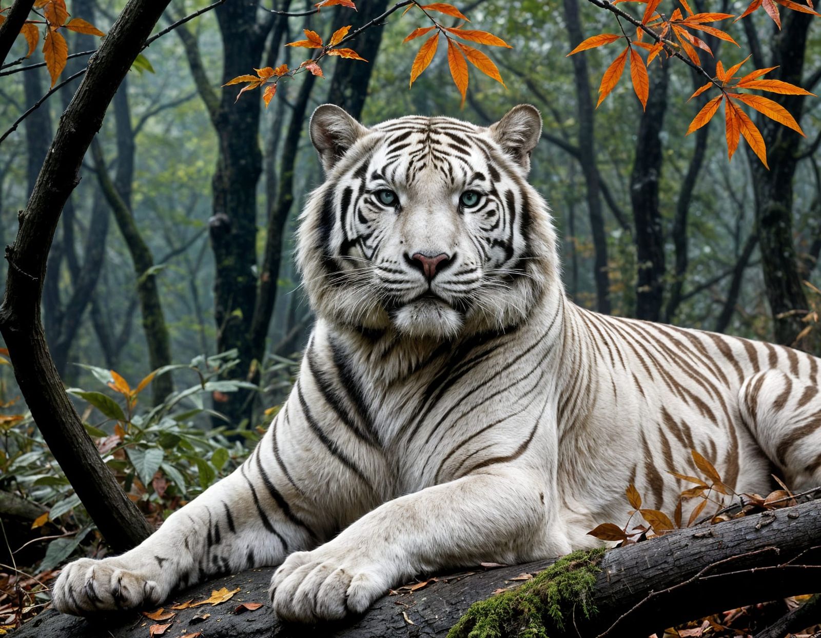 Majestic White Tiger Triumphs Over Defeated Black Panther in...