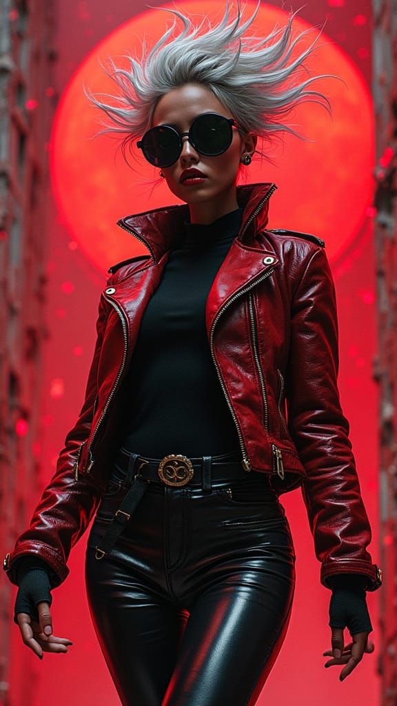 Cyberpunk Fashion Goddess with Electrifying Style