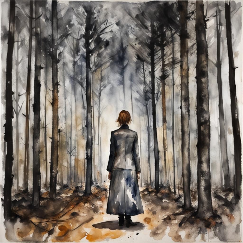 Lost Sorority President in Neo-Expressionist Watercolor