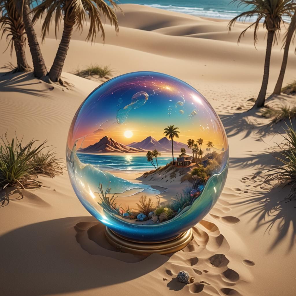 Ocean in Glass Sphere: Desert Concept Art