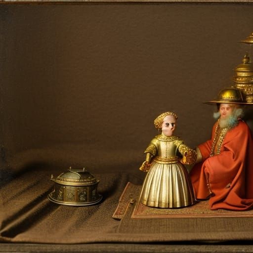 Dwarf Demands Food in Doll's Toy House