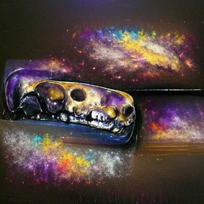 Skull Harmonica in Galaxy of Paint