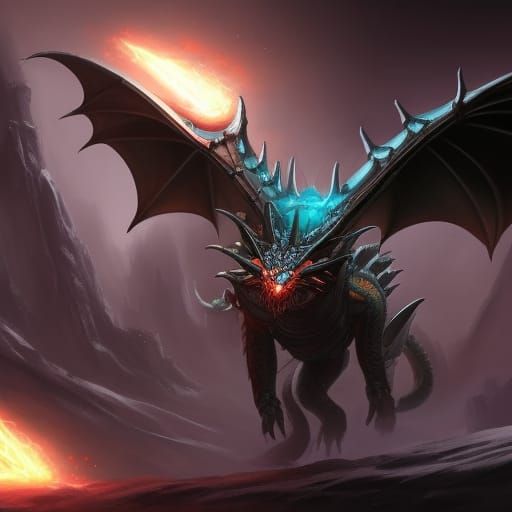 Biopunk Dragon with Mechanical Details in Digital Art