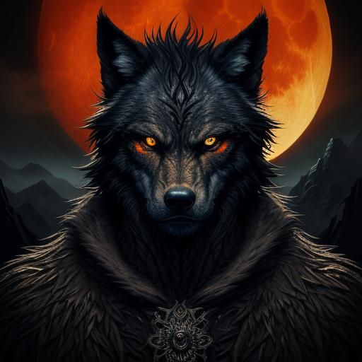 Werewolf Transformation: Surreal Portrait Under Moonlight