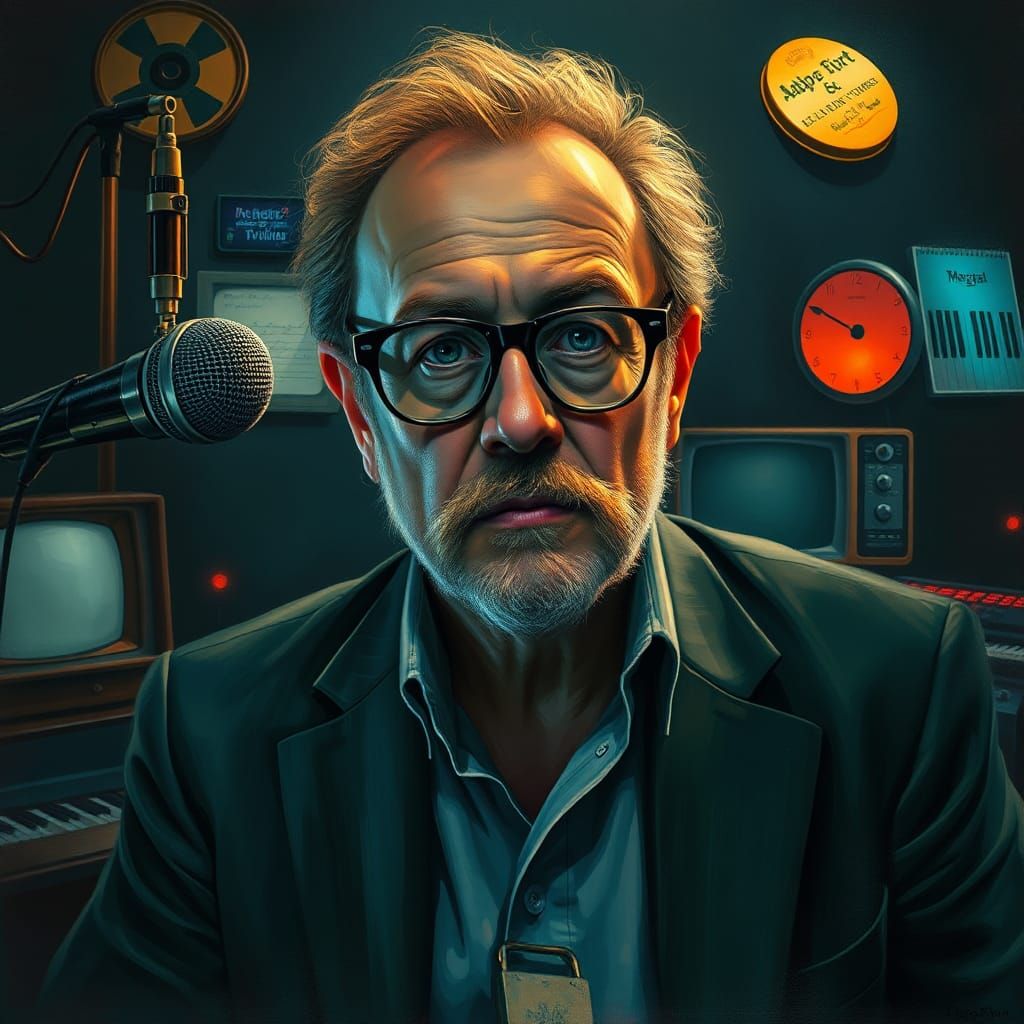 Paul Shaffer Portrait in Dark Surreal Style