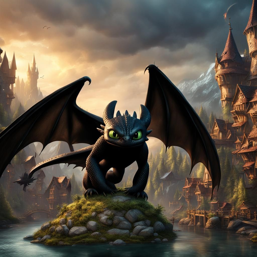 Toothless and Hiccup: Fantasy Concept Art