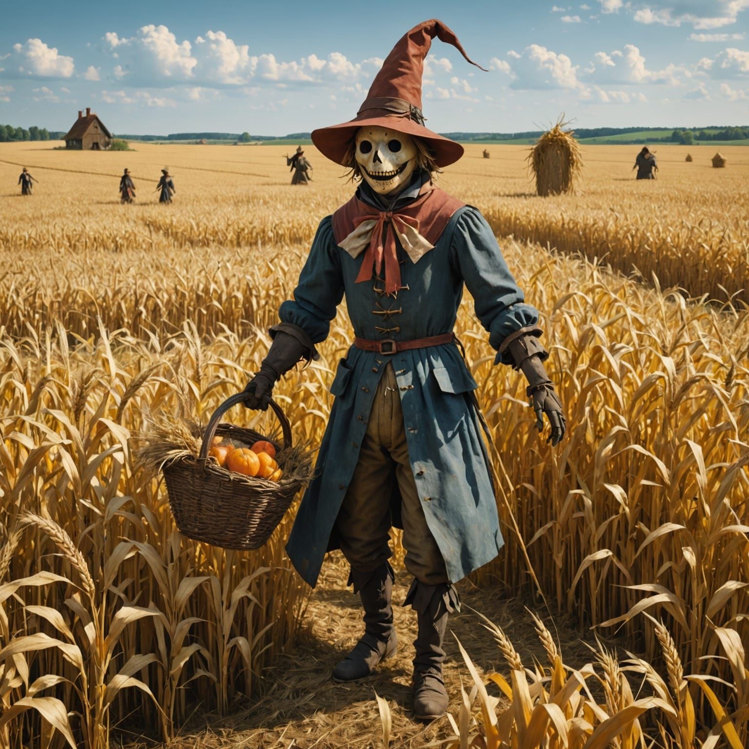 Feldgeister Scarecrow with Cornucopia in Rye Field