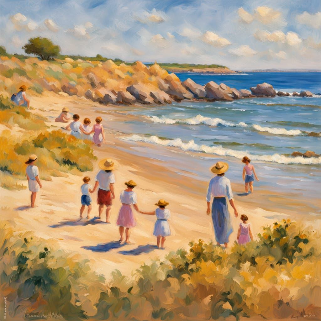 Impressionist Beach Scene in Uruguay