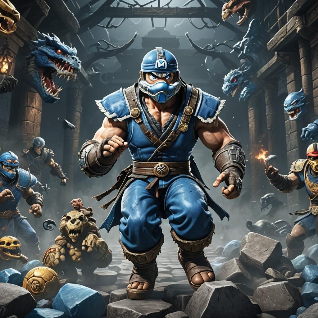 Mario vs Sub Zero: Epic Battle Scene