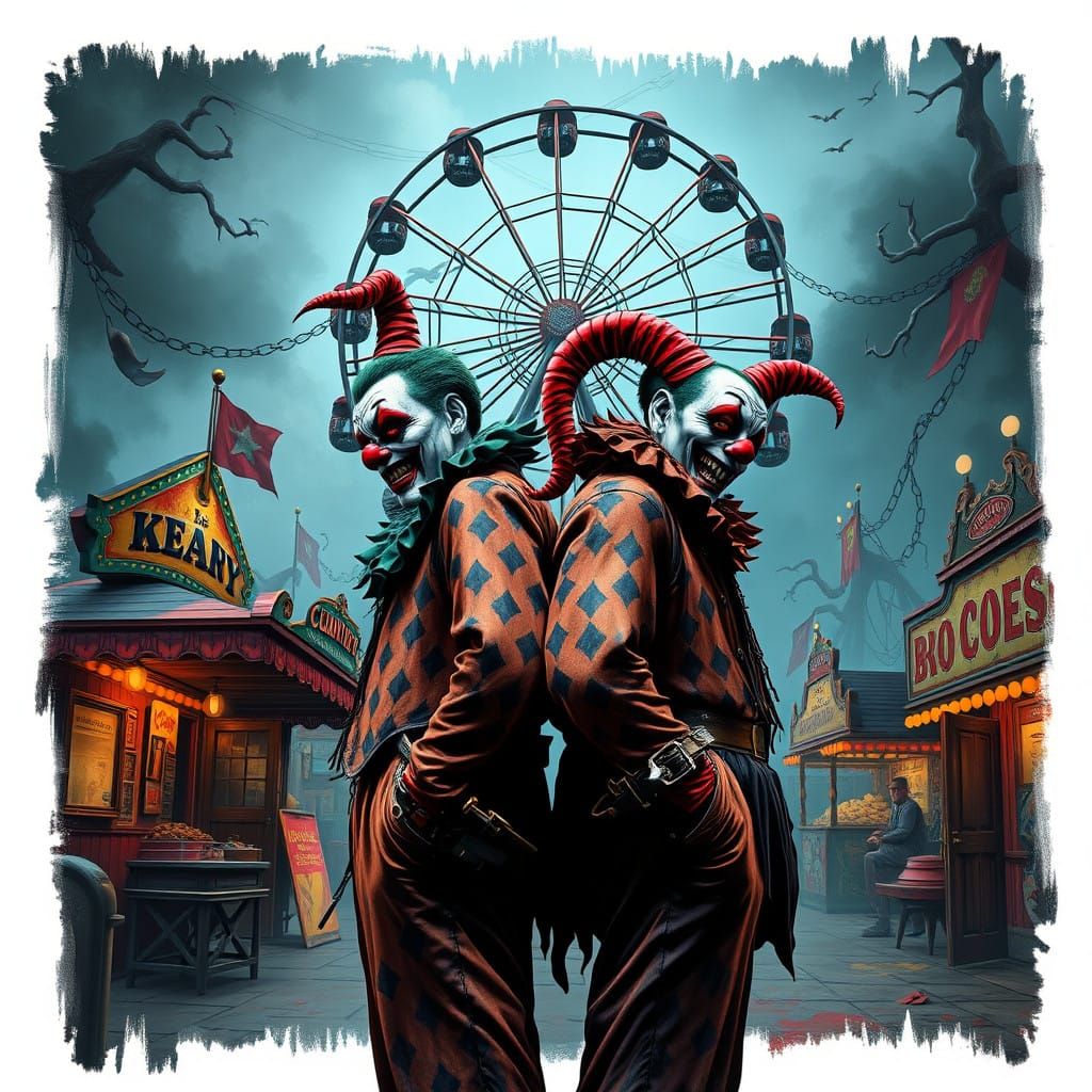 Violent J and Shaggy 2 Dope in a Dark Carnival, in the Style...