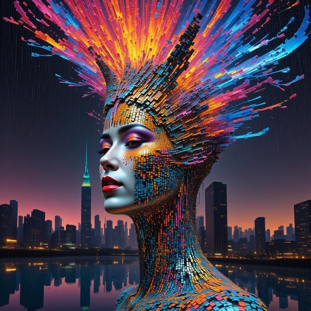 Glitched Digital Identity: A Surreal AI Dreamscape